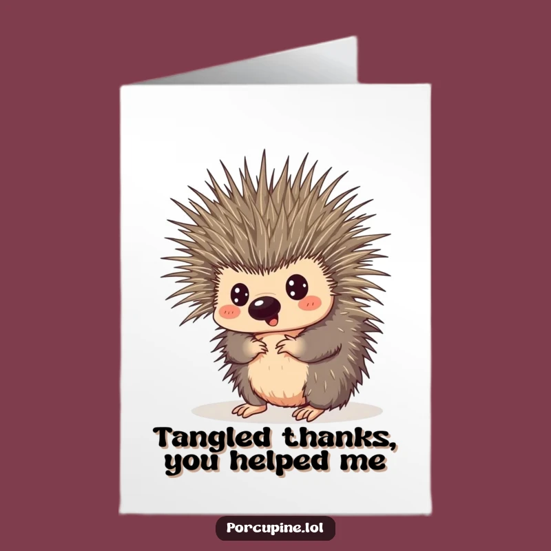 Free Printable Thank You Card: Surprised Tangled Porcupine - Downloadable Gift!
