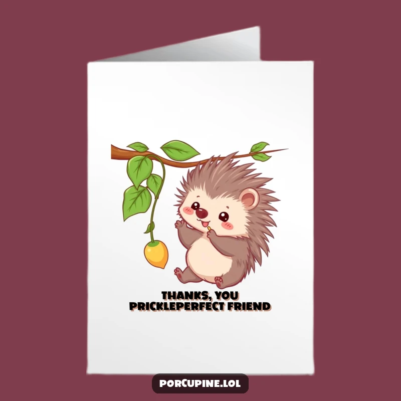 Cute Free Printable Thank You Card: Porcupine Vine Appreciation