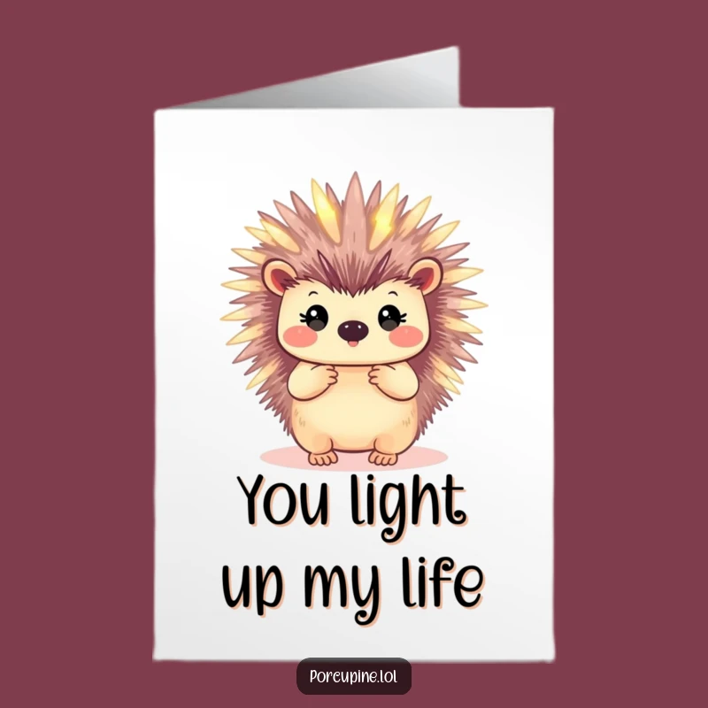 Funny Thank You Card Free Printable: Glowing Porcupine - Thankful Downloadable Light