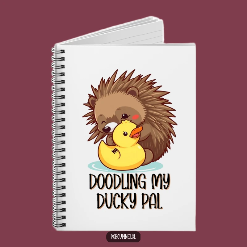 Funny Porcupine Duck Poke Notebook - Jot Down Ideas with Playful Inspiration
