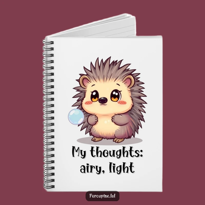Funny Porcupine Bubble Thoughts Notebook: Jot Down Ideas with Whimsical, Humorous Flair