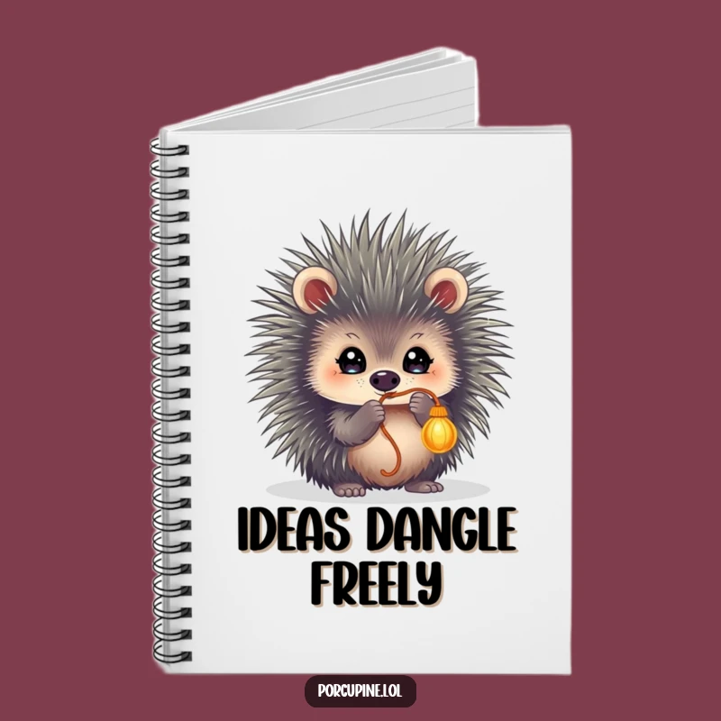 Funny Porcupine String Batting Notebook - Journal Your Playful Ideas with Sparkle