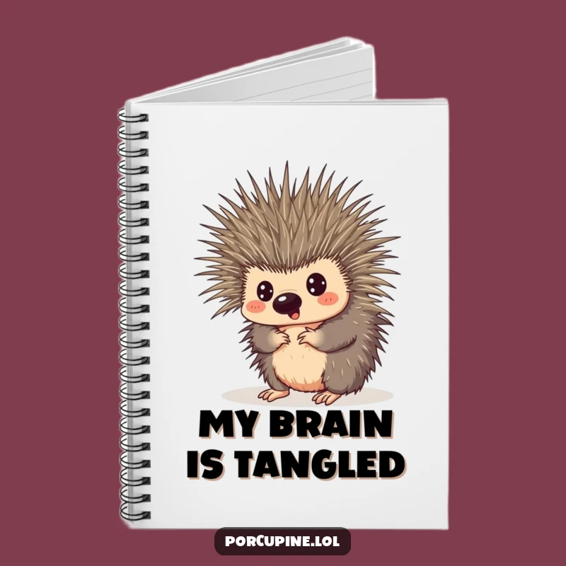 Funny Porcupine Tangled Quills Notebook - Journal Your Surprising Thoughts with Humor