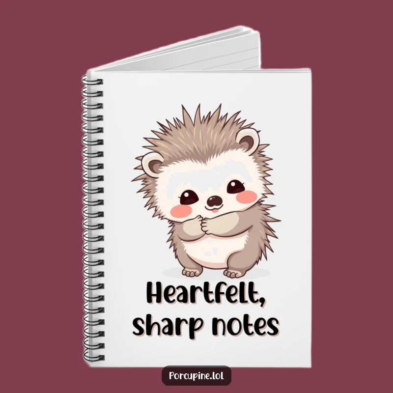 Funny Prickly Hug Porcupine Notebook: Shy Smile for Adorable Note-Taking