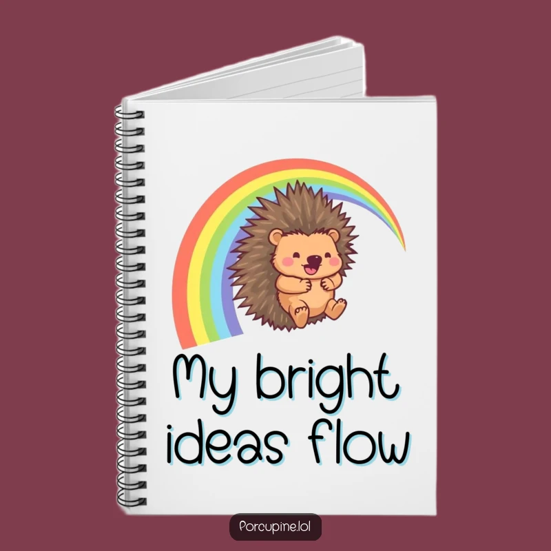 Funny Porcupine Rainbow Slide Notebook: Jot Ideas with Hilarious Journeys!