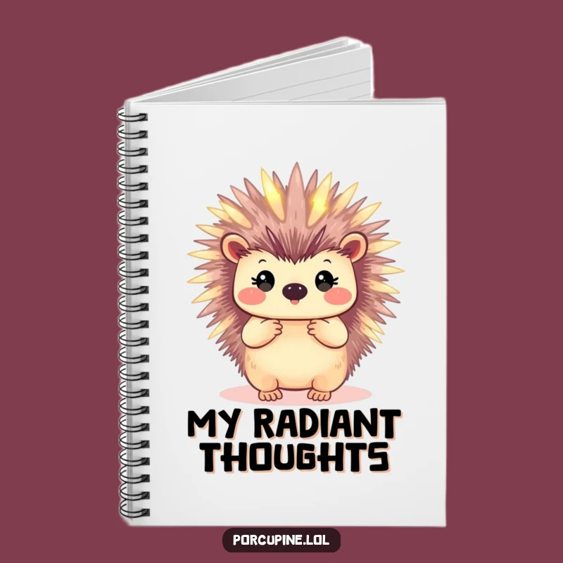 Funny Glowing Porcupine Notebook - Write Your Luminous Thoughts