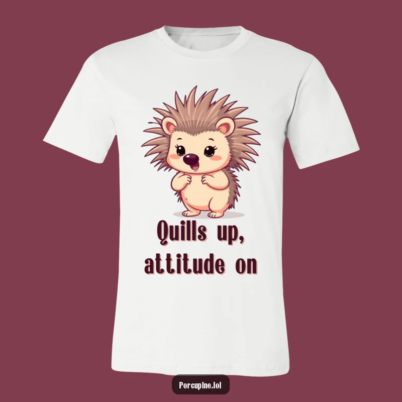 Funny Confident Porcupine T-Shirt: Bold Quills Tee for Self-Assured Style