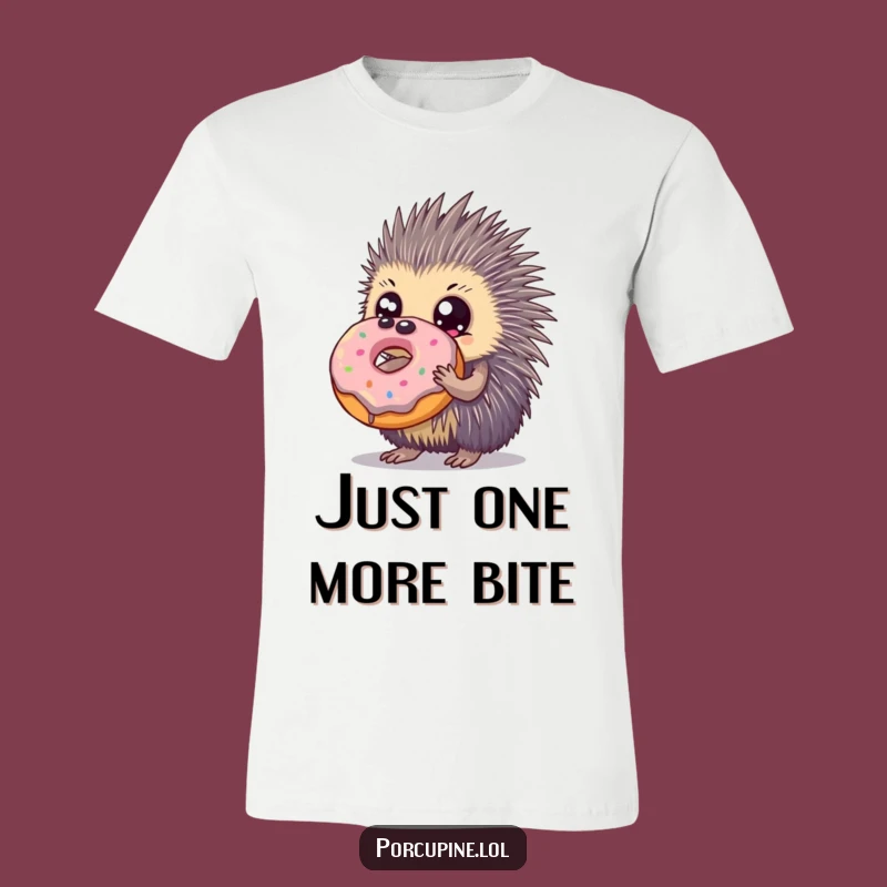 Funny Huge-Eyed Porcupine Donut T-Shirt: Wear Your Craving with Pride
