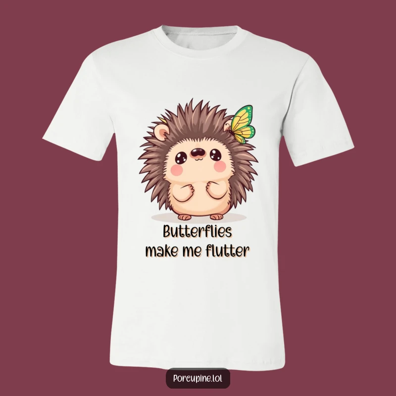 Funny Kawaii Porcupine Butterfly T-Shirt: Wear Your Wonder with This Adorable and Hilarious Tee