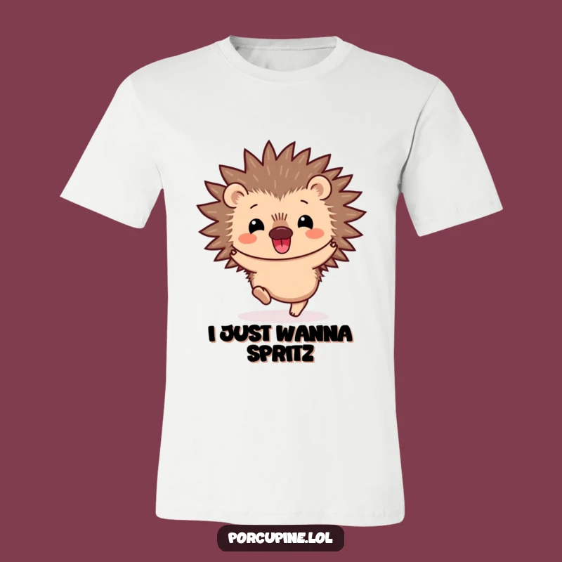 Funny Kawaii Porcupine Hop T-Shirt: Wear Your Joy with This Cute and Hilarious Tee