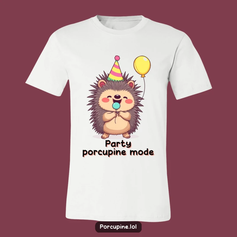 Funny Porcupine Balloon Pop T-Shirt: Wear Your Prickly Party Spirit