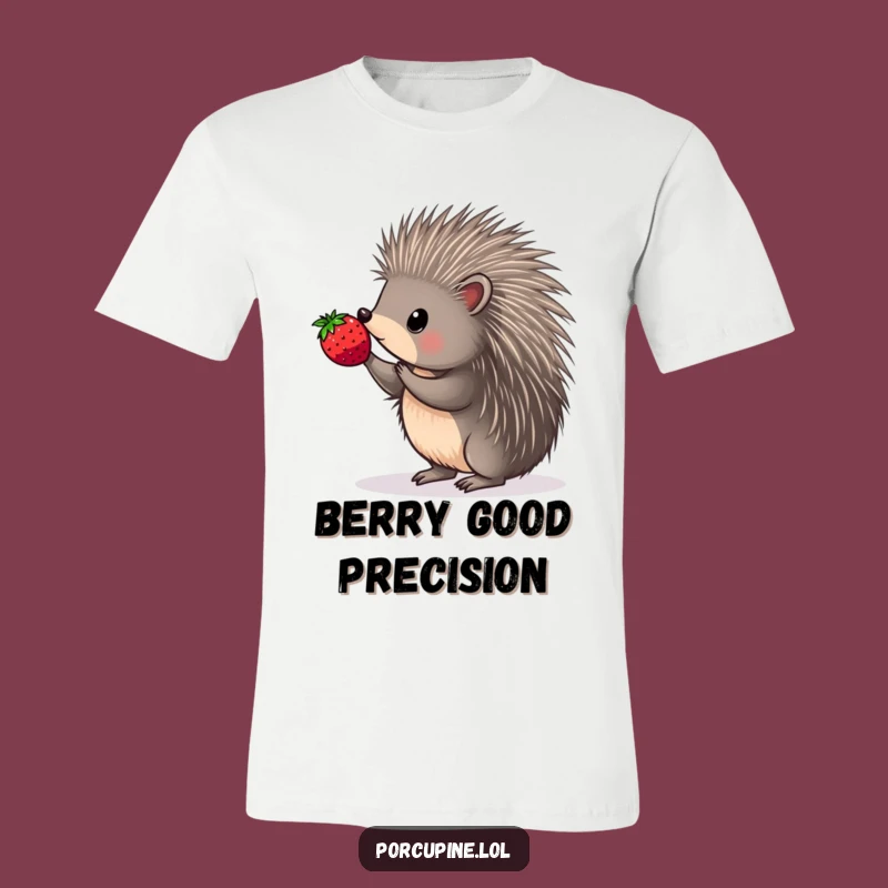 Funny Porcupine Berry Balance T-Shirt - Cute Prickly Foodie Apparel Gift
