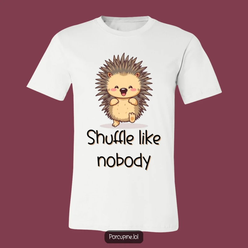 Funny Porcupine Shuffle T-Shirt: Cute Dancing Animal Tee for Fun Lovers