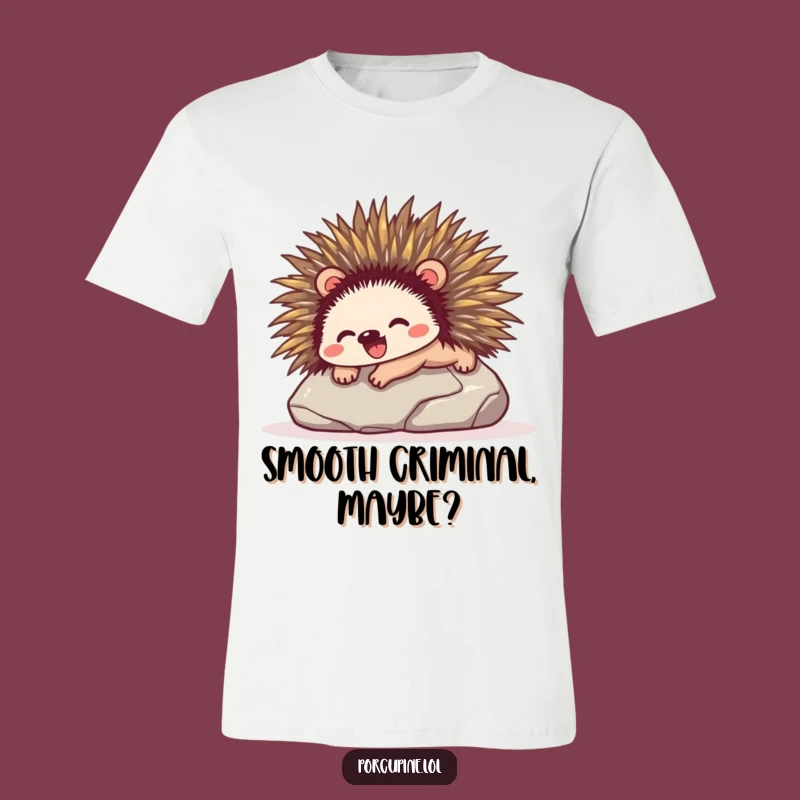 Funny Porcupine Stone Slide T-Shirt: Wear Your Joyful Adventure