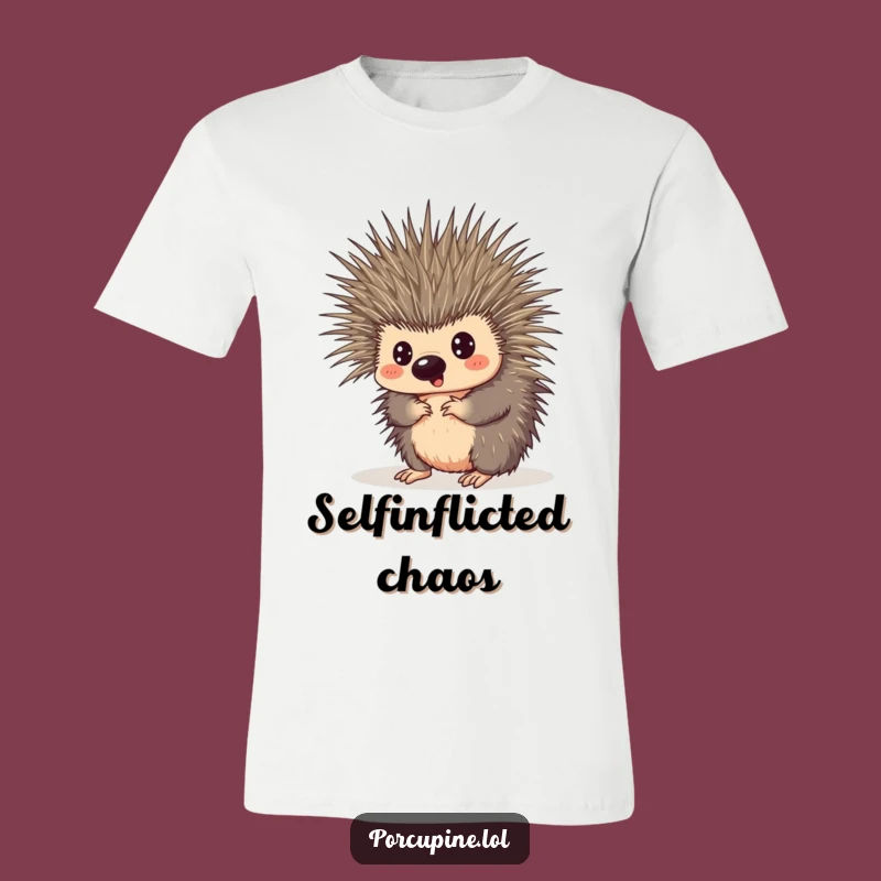 Funny Porcupine Tangled Quills T-Shirt - Hilarious Tee for Relatable Oops Moments