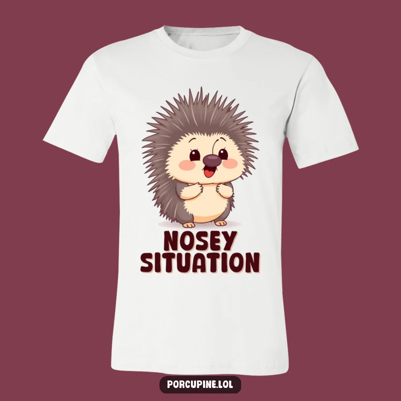 Funny Surprised Porcupine Tee - Humorous Encounter Apparel