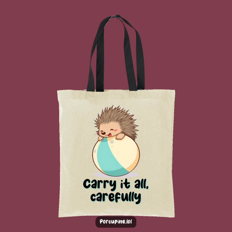 Funny Porcupine Beach Ball Tote Bag: Carry Your Laughs in Style!