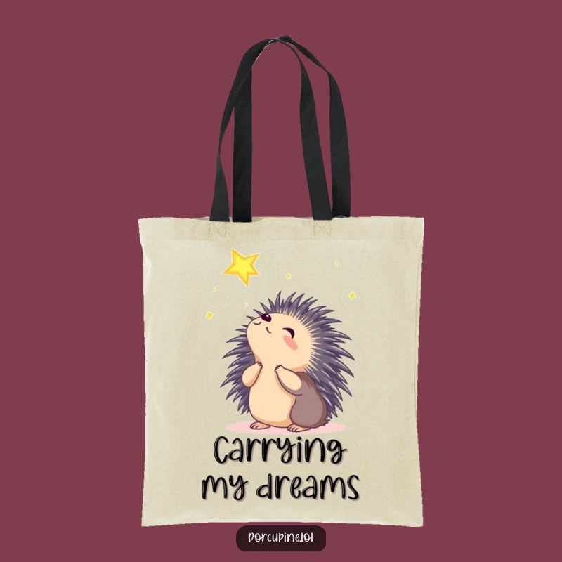 Funny Wondering Porcupine Tote Bag: Carry Your Dreams Everywhere Gift