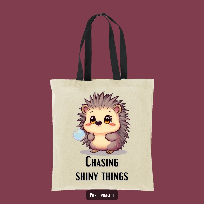 Funny Porcupine Bubble Tote Bag: Carry Your Essentials with Quirky, Humorous Style