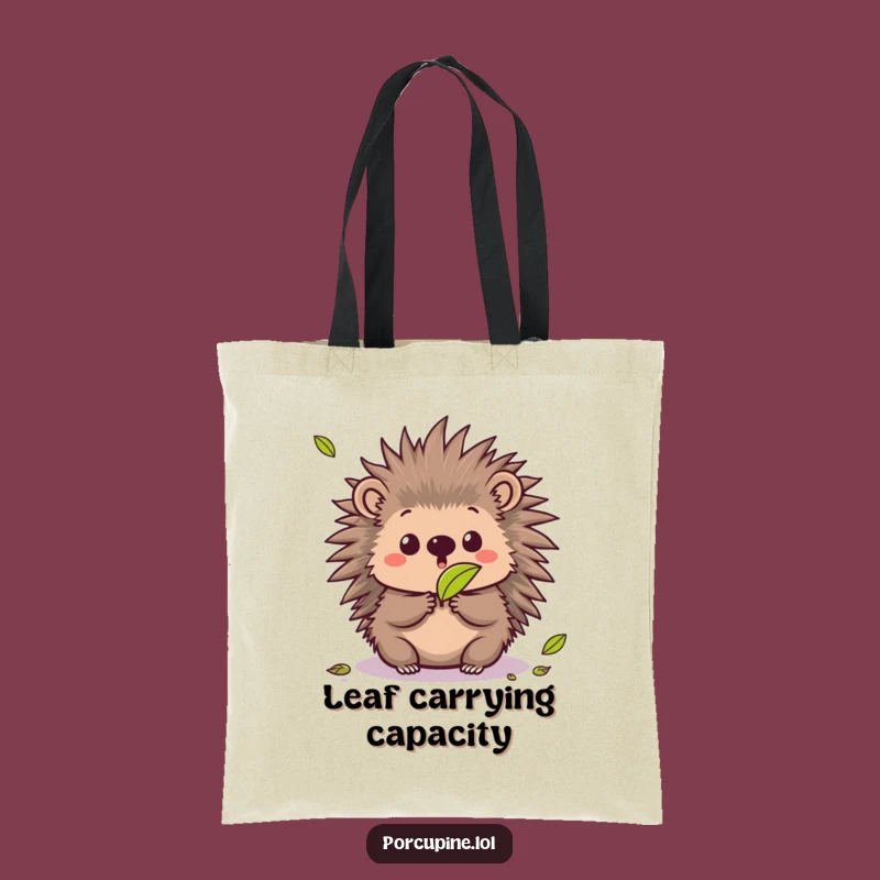 Funny Kawaii Porcupine Tote Bag: Surprised Prickles Shopping Gift