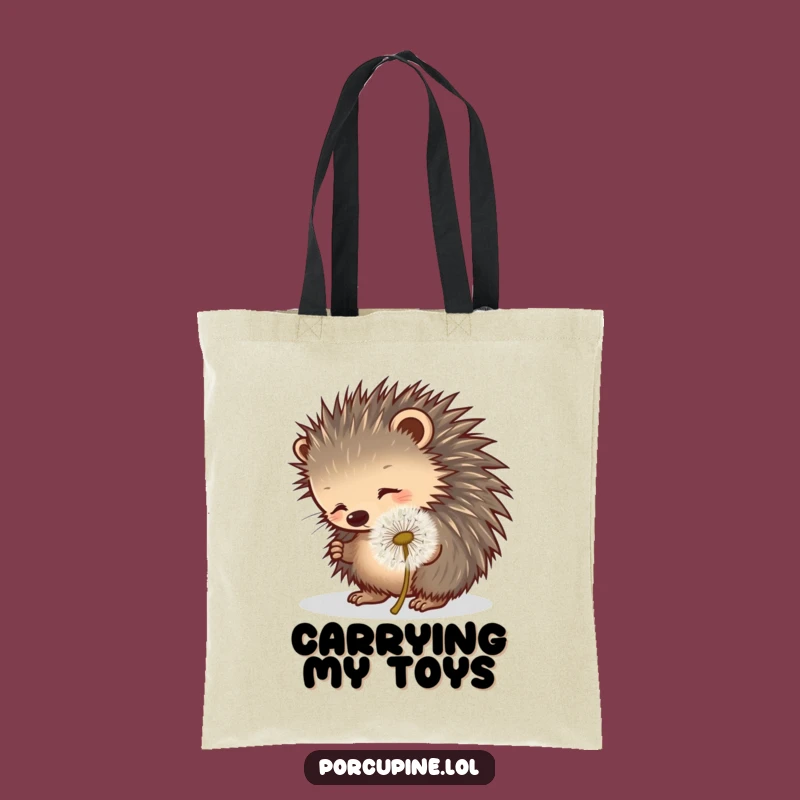 Funny Porcupine Dandelion Tote Bag: Carry Your Playful Spirit!