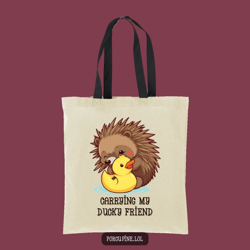 Funny Porcupine Duck Poke Tote Bag - Carry Your Essentials with Playful Charm