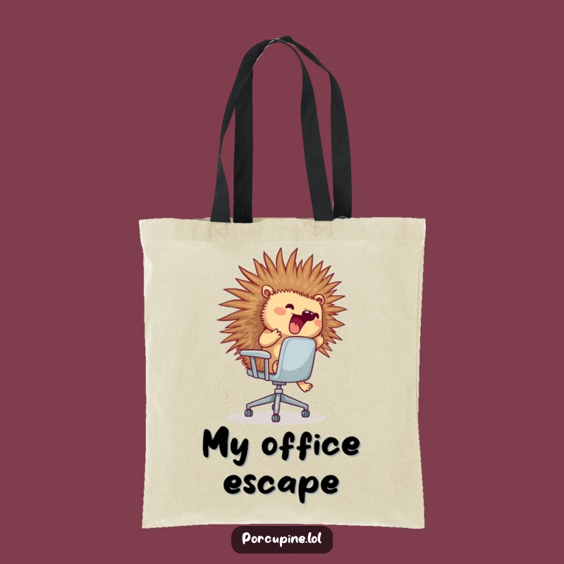 Funny Porcupine Office Chair Tote Bag: Carry Your Adventures with You
