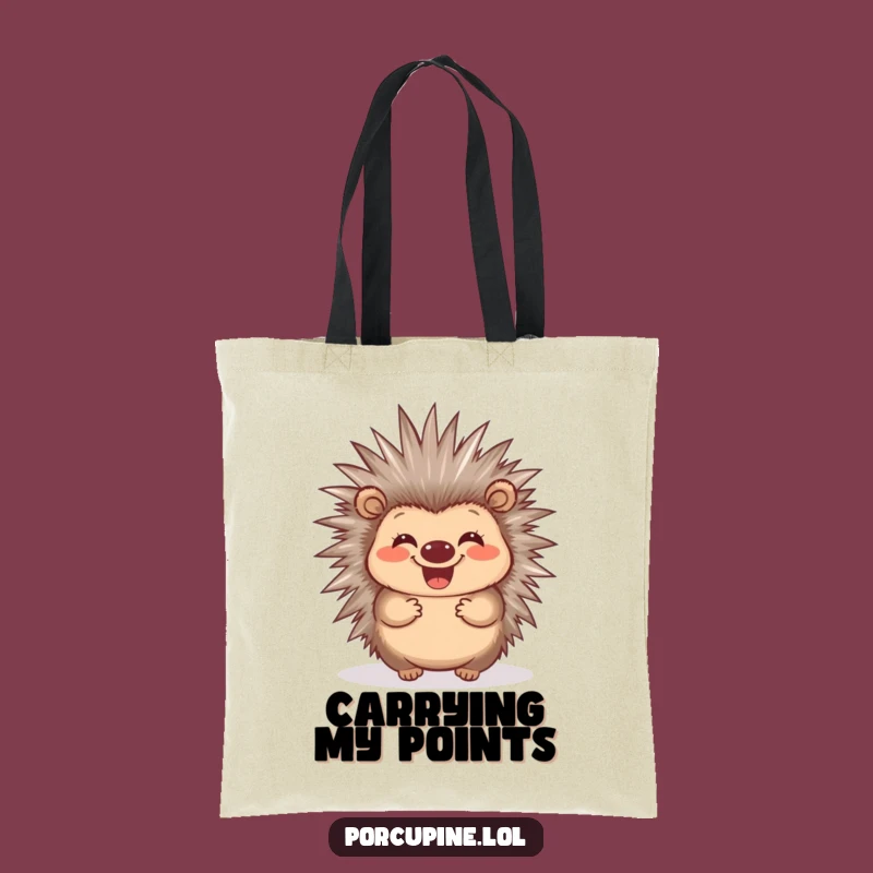 Funny Porcupine Quill Tote Bag: Happy Prickly Carry-all Gift!