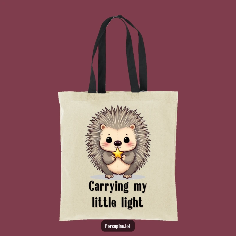 Funny Porcupine Star Balancer Tote Bag: Carry Your Hilarious Dreams!