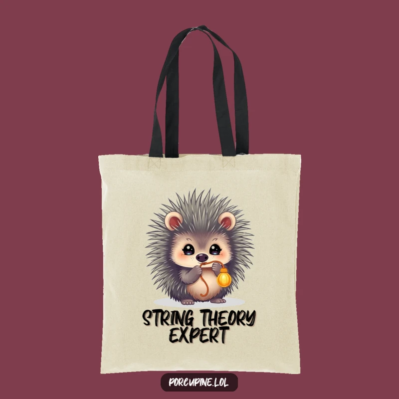 Funny Porcupine String Batting Tote Bag - Chic Accessory for Playful Errands