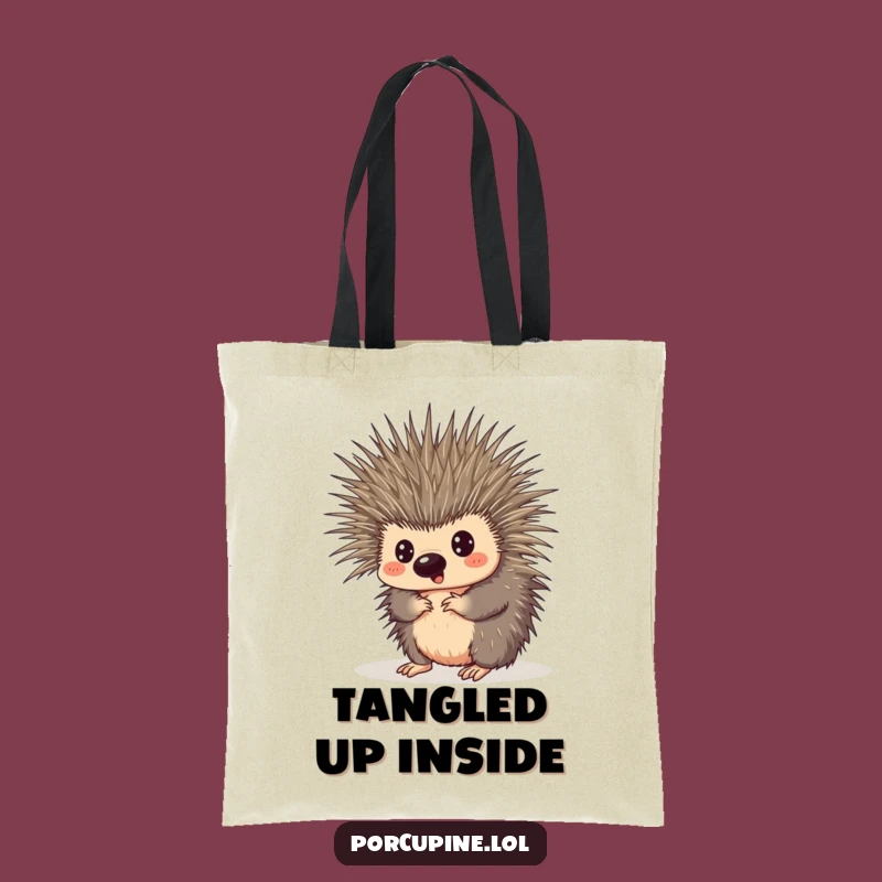 Funny Porcupine Tangled Quills Tote Bag - Hilarious Accessory for Everyday Juggling