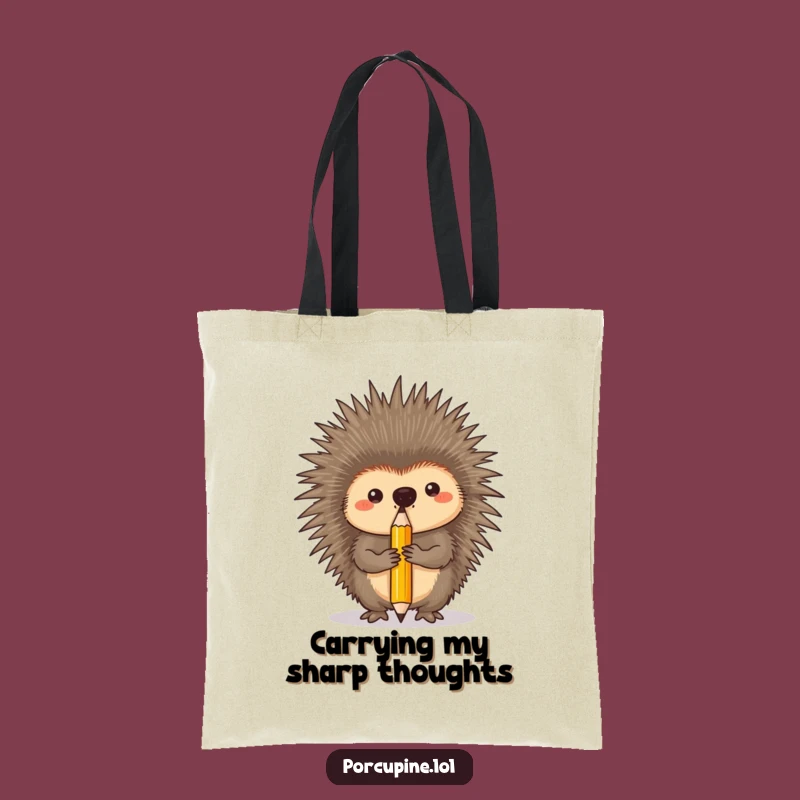 Funny Porcupine Tote Bag - Pencil Balancing Pro, Ideal Funny Gift