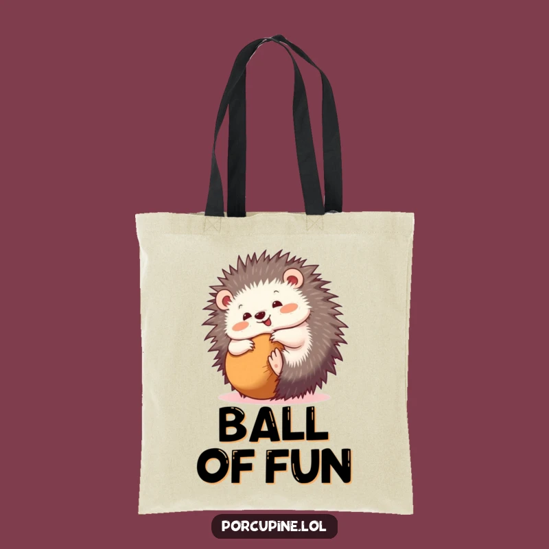 Funny Rolling Porcupine Tote Bag: Carry Your Playfulness Everywhere