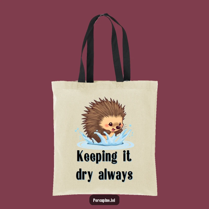Funny Dodging Porcupine Tote Bag: Carry Your Essentials Hilariously!