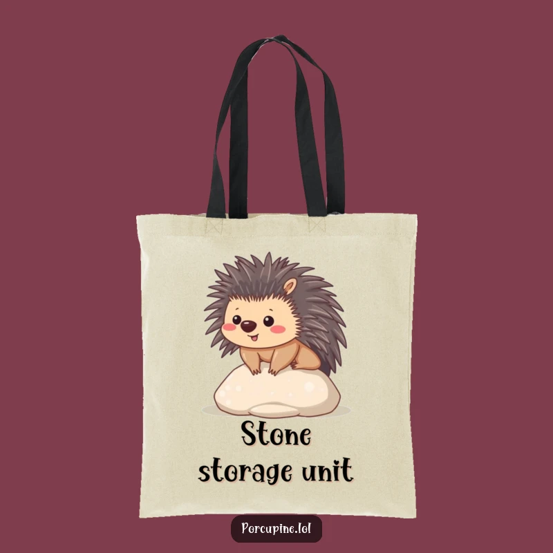 Funny Kawaii Porcupine Tote Bag: Contented Prickles Shopping Gift